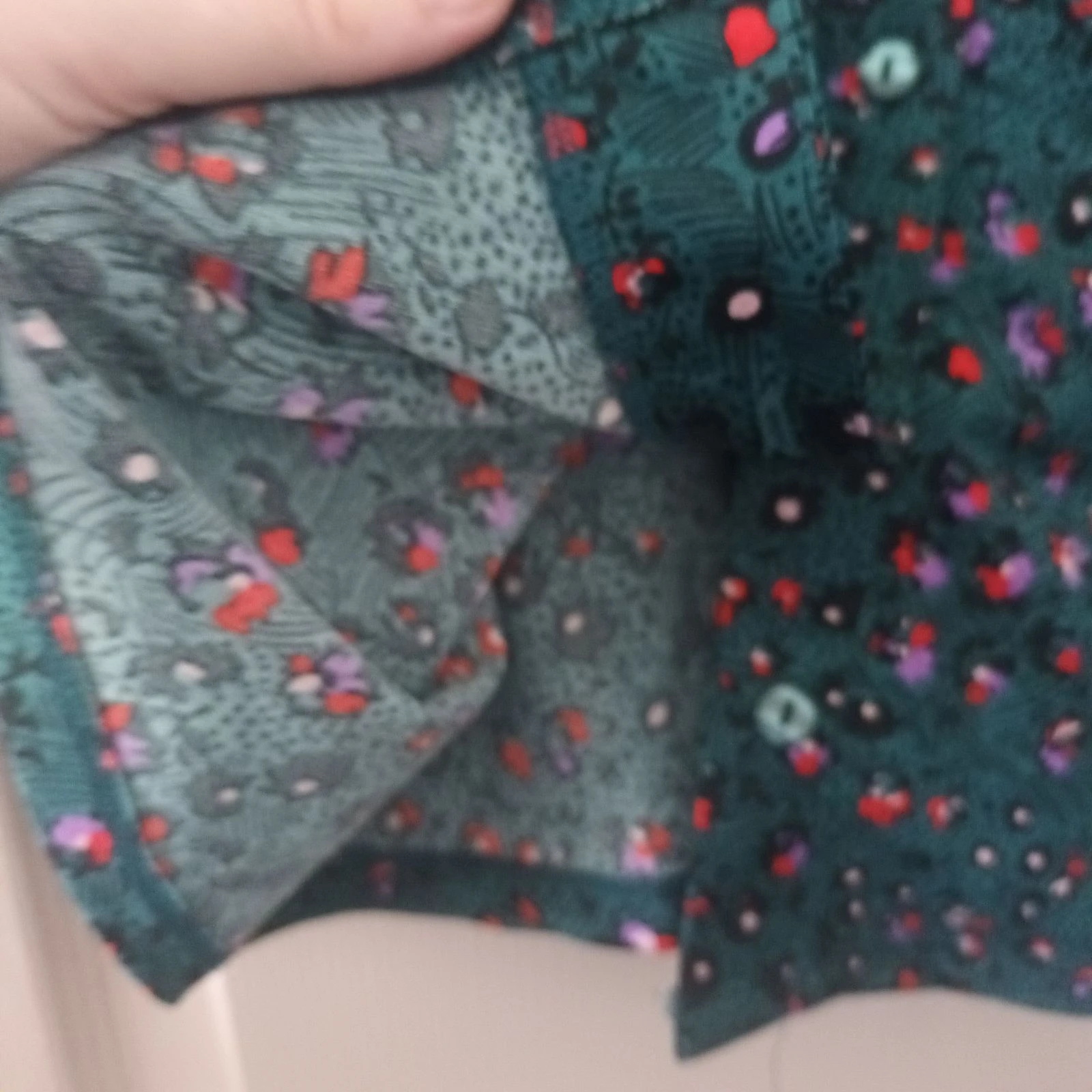 Bloemenblouse GÉMO – Maat 38 (M) – Eenden Groen / Transparante mouwen – photo 5